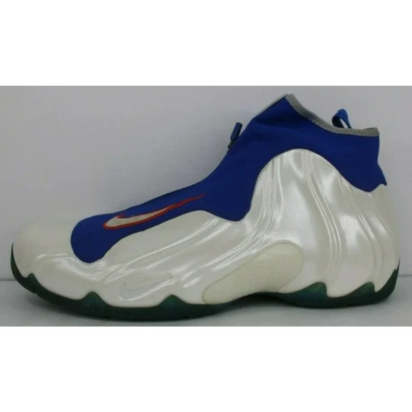 Size 12 - Nike Air Flightposite 2014 Knicks Whte orange blue foamposite - Picture 3 of 7
